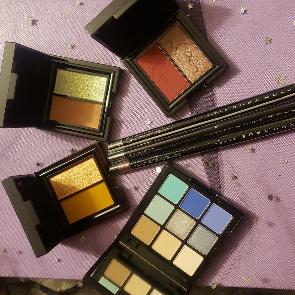 7pc eye makeup Shaina B. Shadow duo, Eleman duos, Mark palette & Avon liners